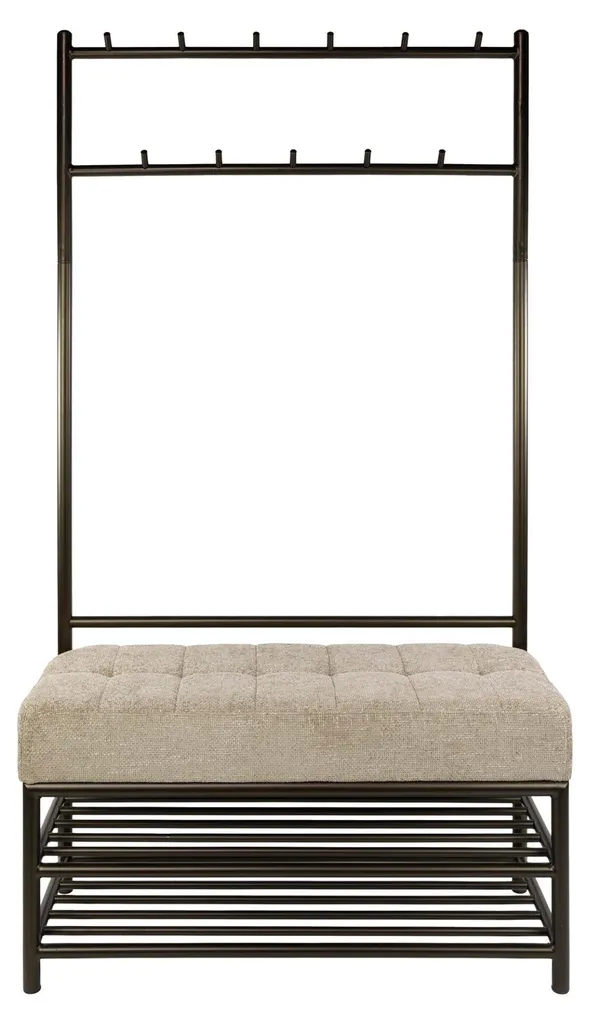 Armoire 100 cm Luno : rangez tout avec élégance en beige et bronze