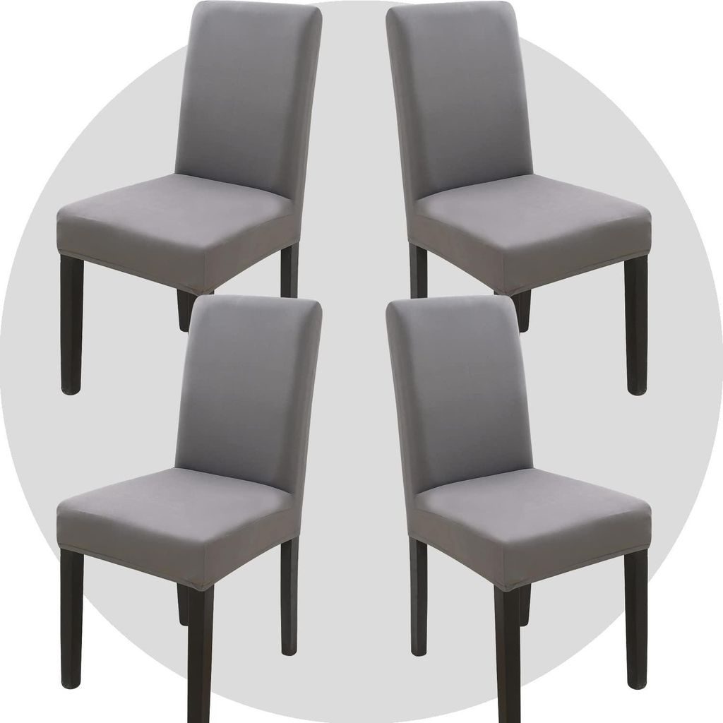 Set mit 4 Stuhlhussen, superpassformig, dehnbar, abnehmbar und waschbar, geeignet für Esszimmerstühle, Hotels, Restaurants, Zeremonien, Bankette ...