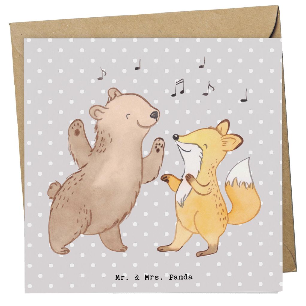 Mr. & Mrs. Panda Grußkarte Hase Tanzen - Grau Pastell - Geschenk, Tanzkurs, faltkarte, Klappkarte, anlasskarte, Tanzschule, doppelkarte, gehen, Gl...