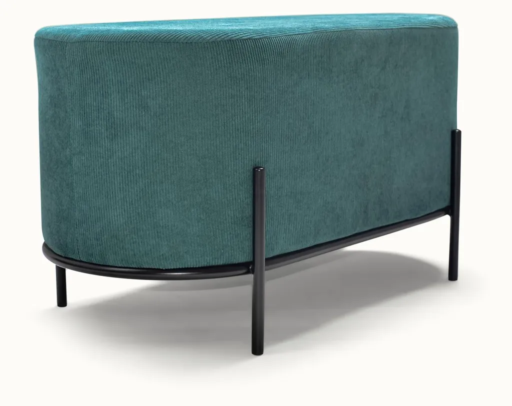 Pouf ovale LIPSIA VELVET en velours côtelé robuste et grand confort