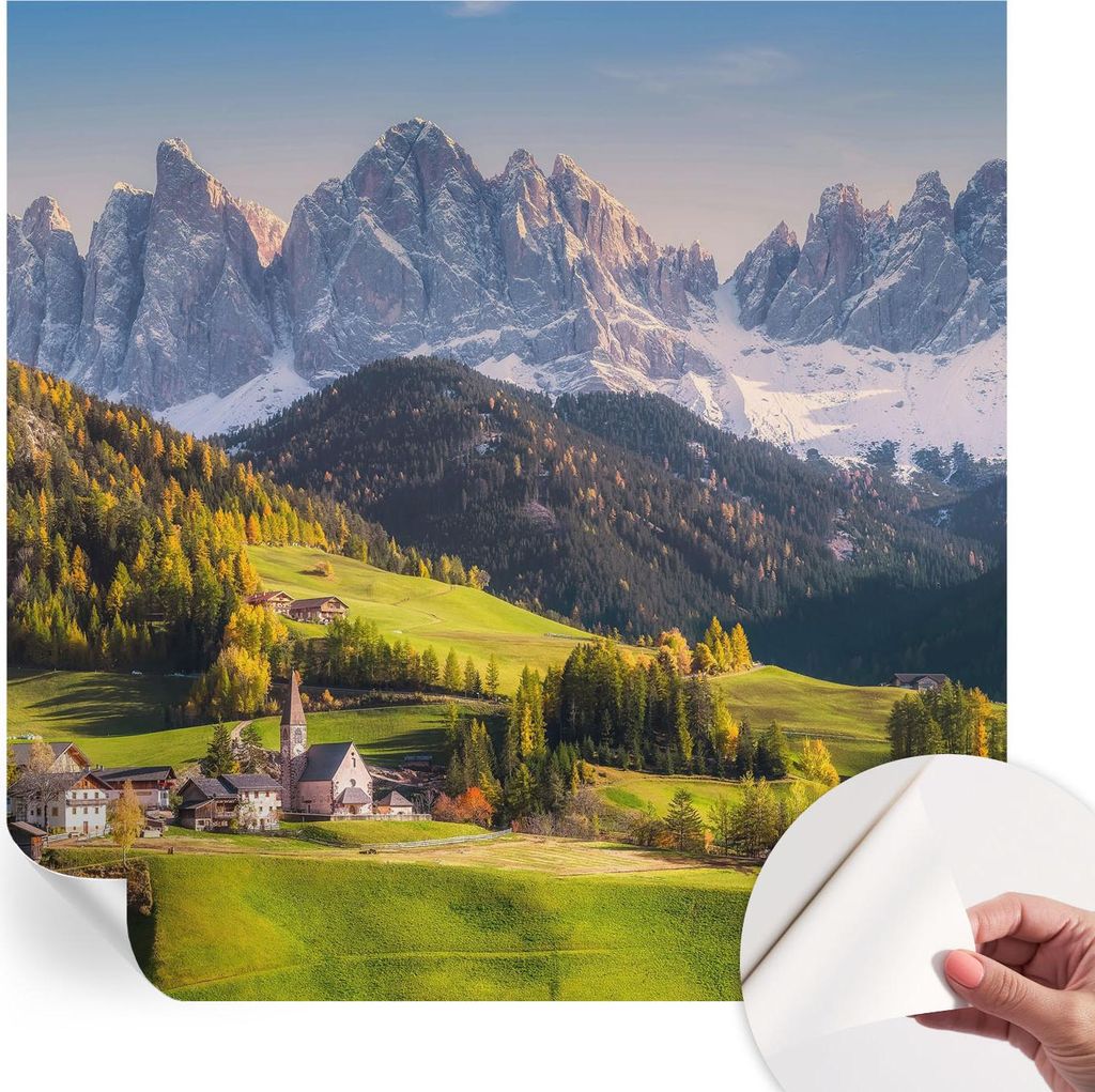 Selbstklebende Wandtapete - Dekorative Tapete für Wohnzimmer - Klebefolie für Wandbilder - Tapetenfolie für Wanddekoration - 250x250 cm - Bergla...