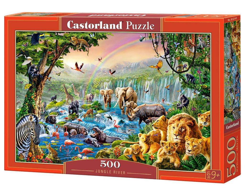 Castorland Puzzle 500T Dschungel Tiere am Fluss