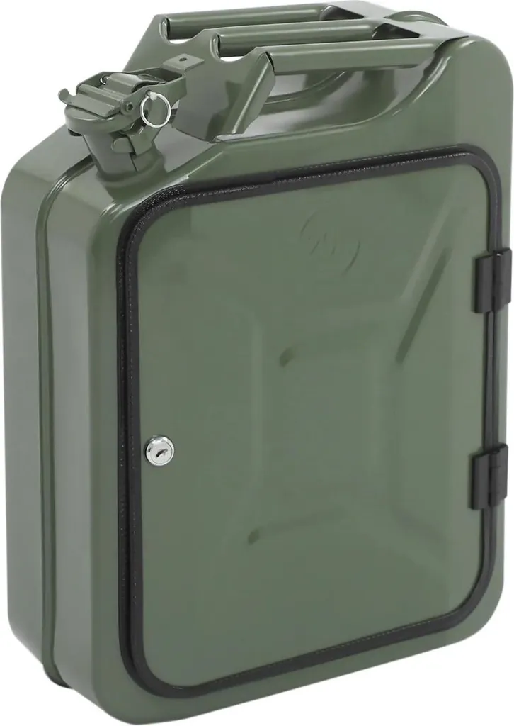 Bar à Whisky Bidon Métallique Noir - Meuble de Rangement Alcool 47cm