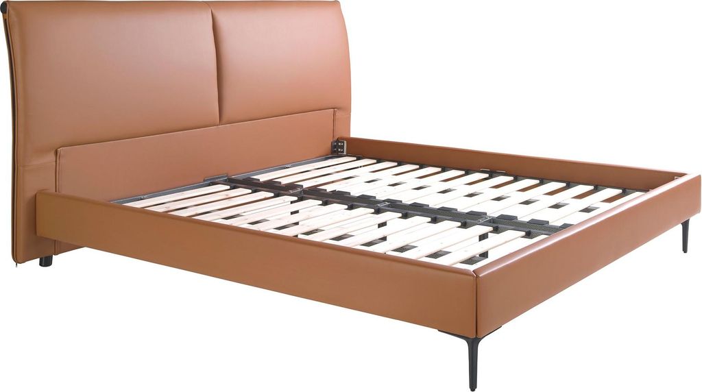 Angel Cerdá Bett aus braunem Kunstleder 7158