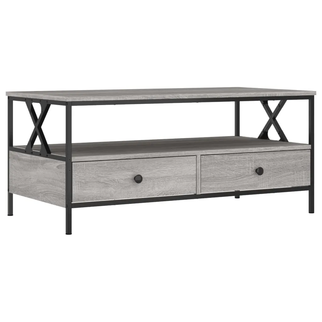 SYFAX™ Tavolino da Salotto Grigio Sonoma 100x51x45cm Legno Multistrato