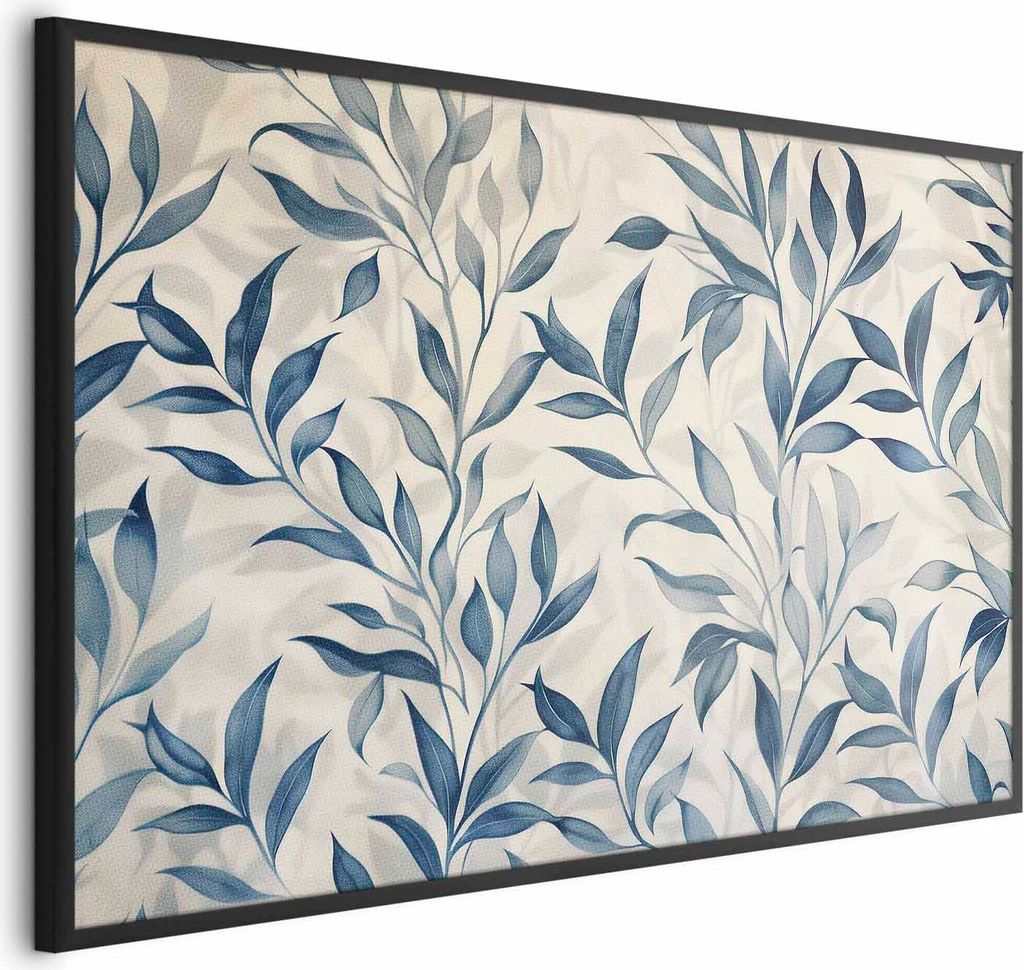 Posterpapier Poster - Delicate Botanical Motif with Blue Leaves 90x60 cm Blätter f-H-10012-ao-a