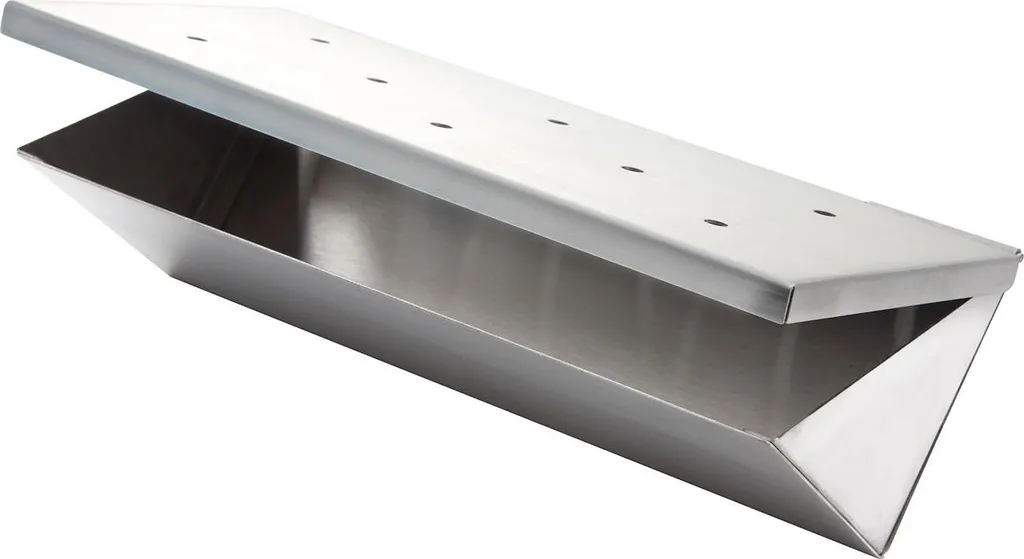 Boîte de fumage en acier inoxydable en forme de V pour barbecue à gaz