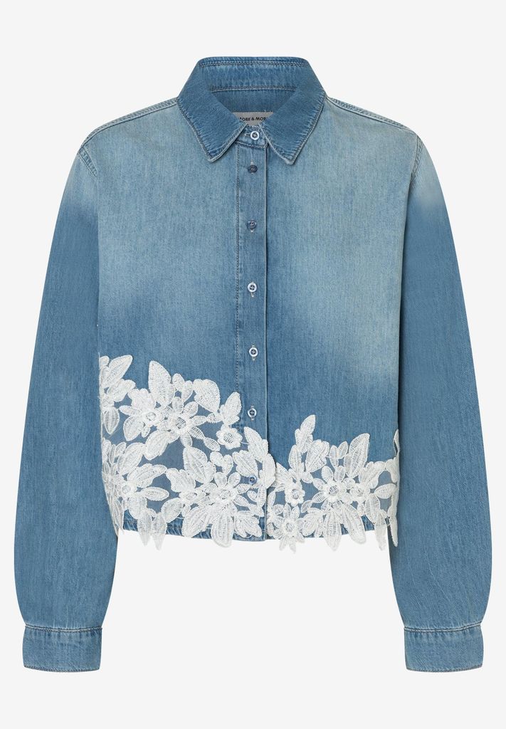 MORE & MORE Denim Shirt Blouse w 0961 light blue 36 Produktbild 