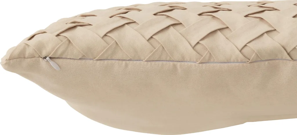 Coussin Beige Tissé J-Line en Polyester Résistant et Texture Relief - 8