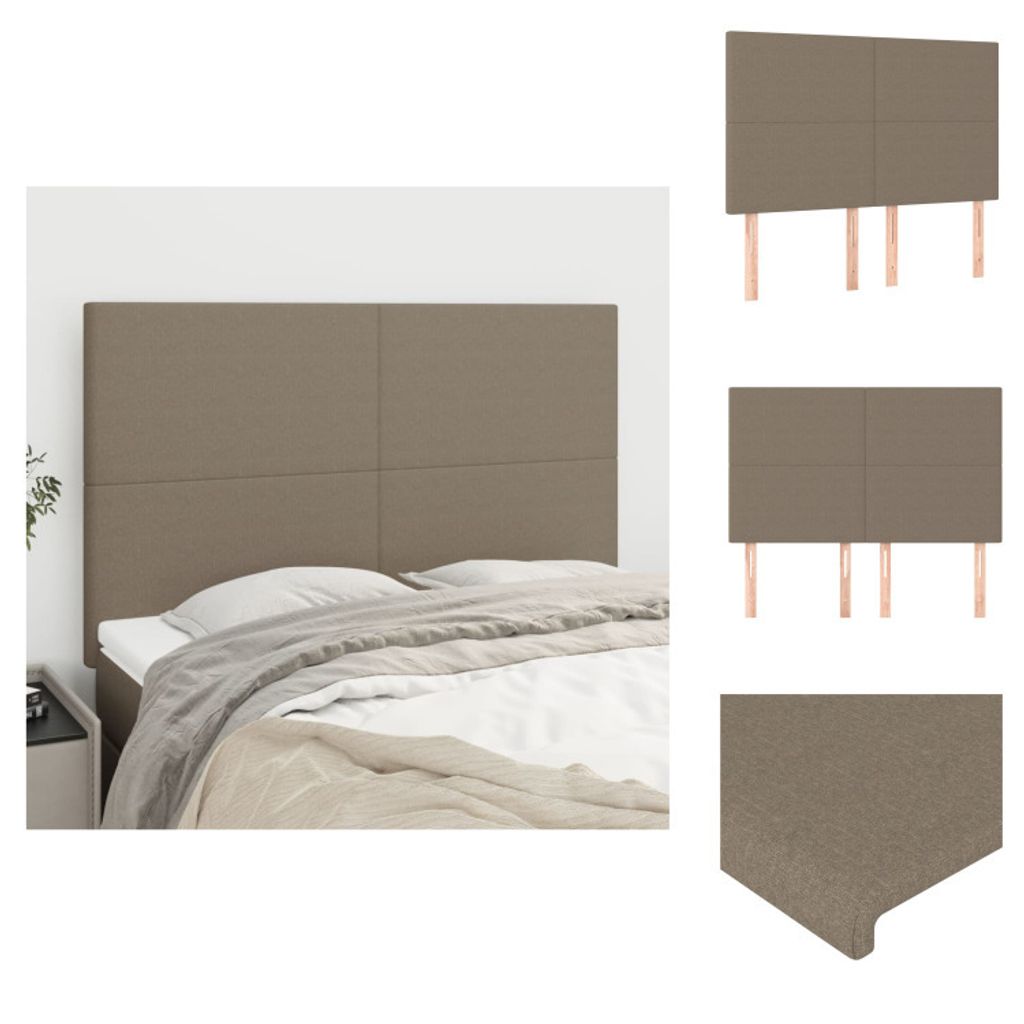 vidaXL Kopfteile 4 Stk. Taupe 72x5x78/88 cm Stoff - Kopf- & Fußenden