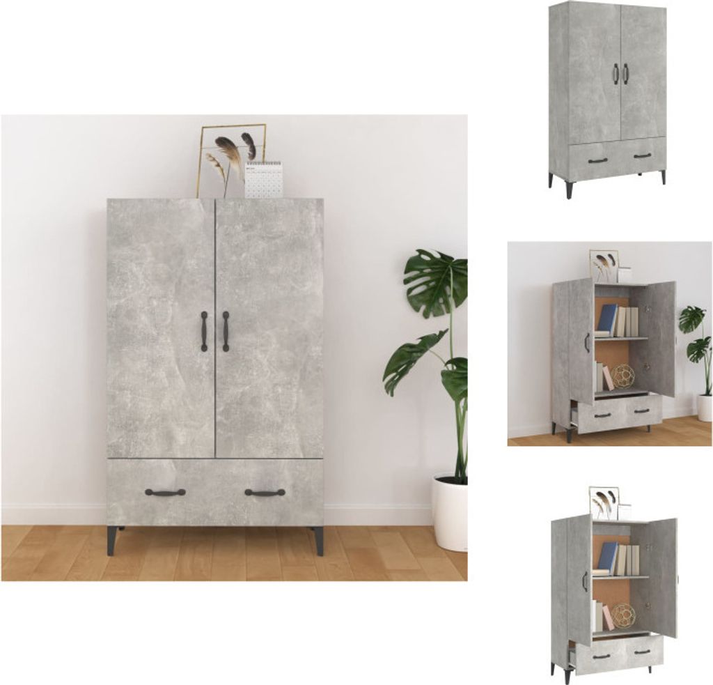 vidaXL Highboard Betongrau 70x31x115 cm Holzwerkstoff -  Produktbild 