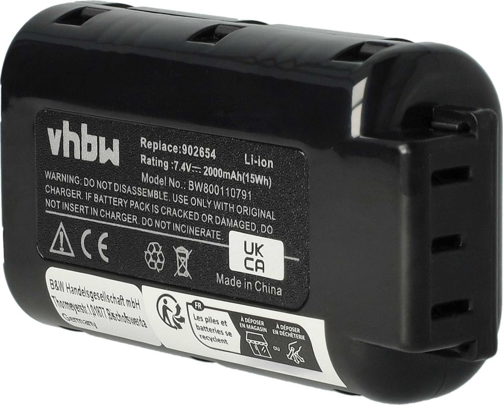 vhbw Akku kompatibel mit Paslode IMCT, IM65A F16, IM90Xi Werkzeug, Streifennagler (2000 mAh, Li-Ion, 7,4 V)
