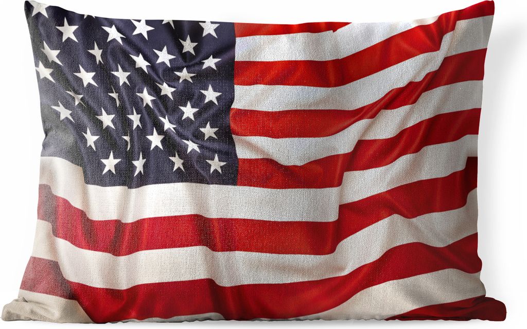 MuchoWow Outdoor Kissen - Nahaufnahme der amerikanischen Flagge - 60x40 cm - Wetterfest - Lounge Kissen - Zierkissen - Kissen für Innenräume