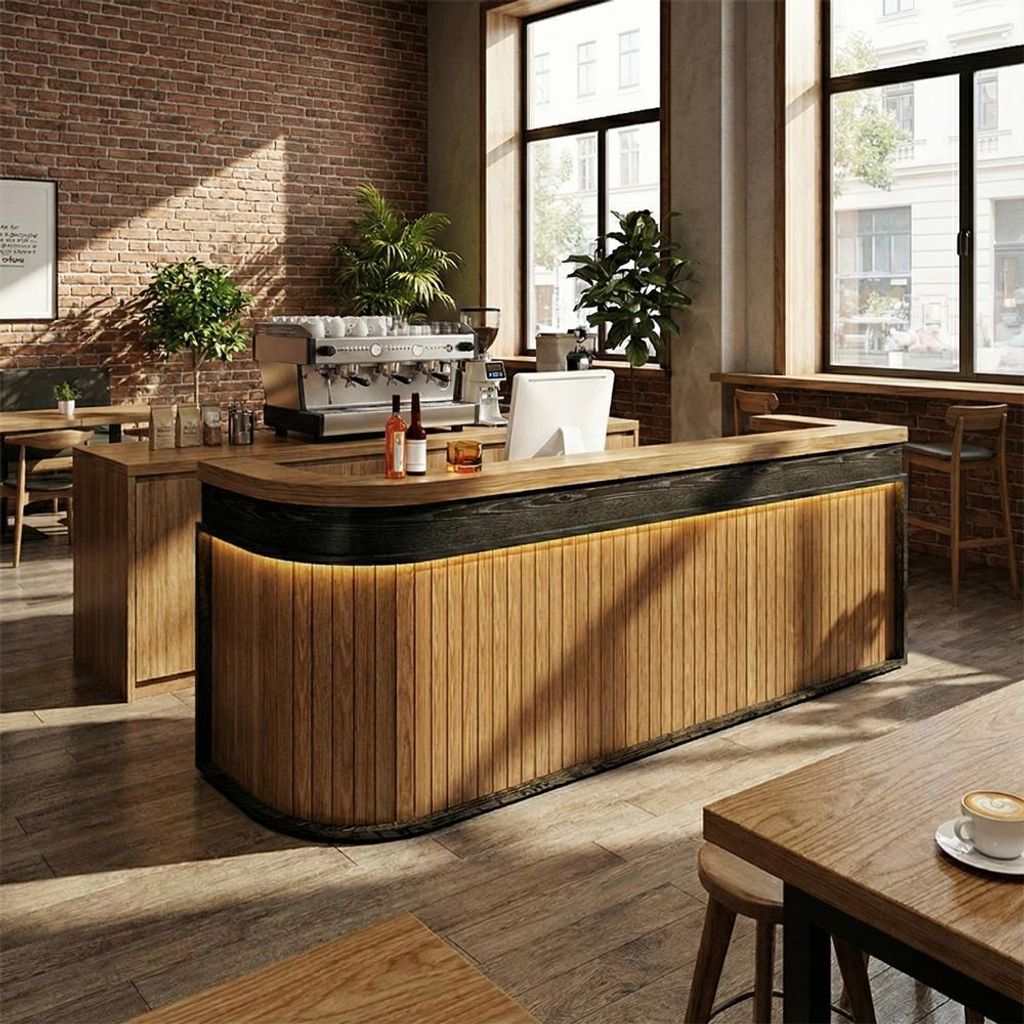 Maßanfertigung Bartheke Empfangstheke Empfangstresen Bartisch Ladentheke Verkaufstheke Kassentheke Theke ohne Ecke 150*60*100cm【ZhiMu 150】