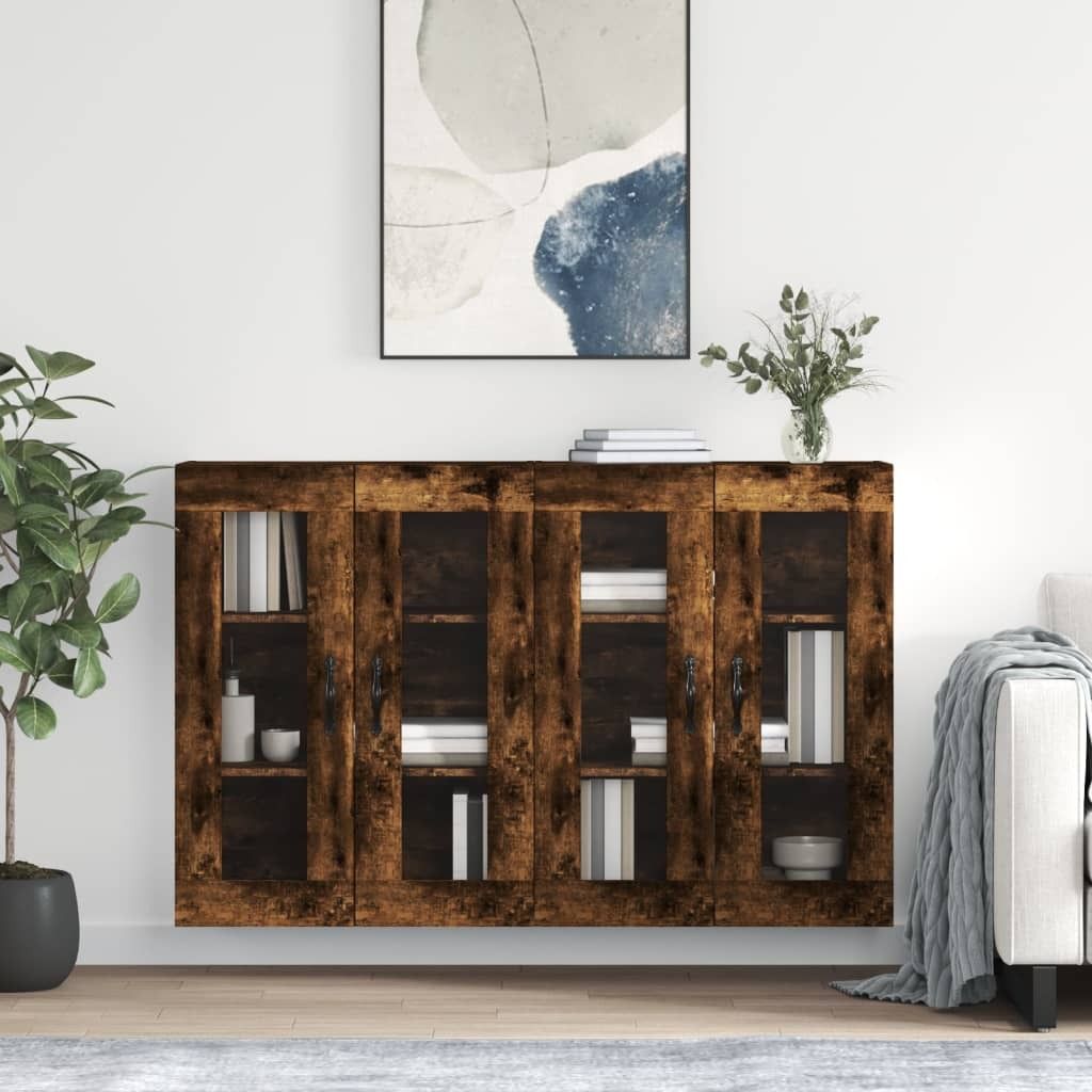 Maison Exclusive - Wandschränke 2 Stk. Räuchereiche Holzwerkstoff