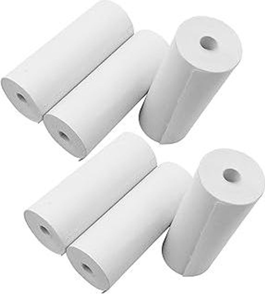 Drucker Papier, 80mm Breite, Till Roll, Kartenmaschine Papierrollen (weiß) für Test Papier, Zeitschriften, Notizen, Memos (6 Rollen)