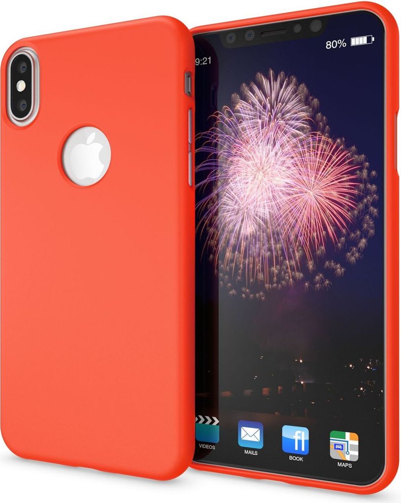 NALIA Handyhülle für Apple iPhone XS Max, Ultra-Slim TPU Hülle Silikon Neon Case Orange