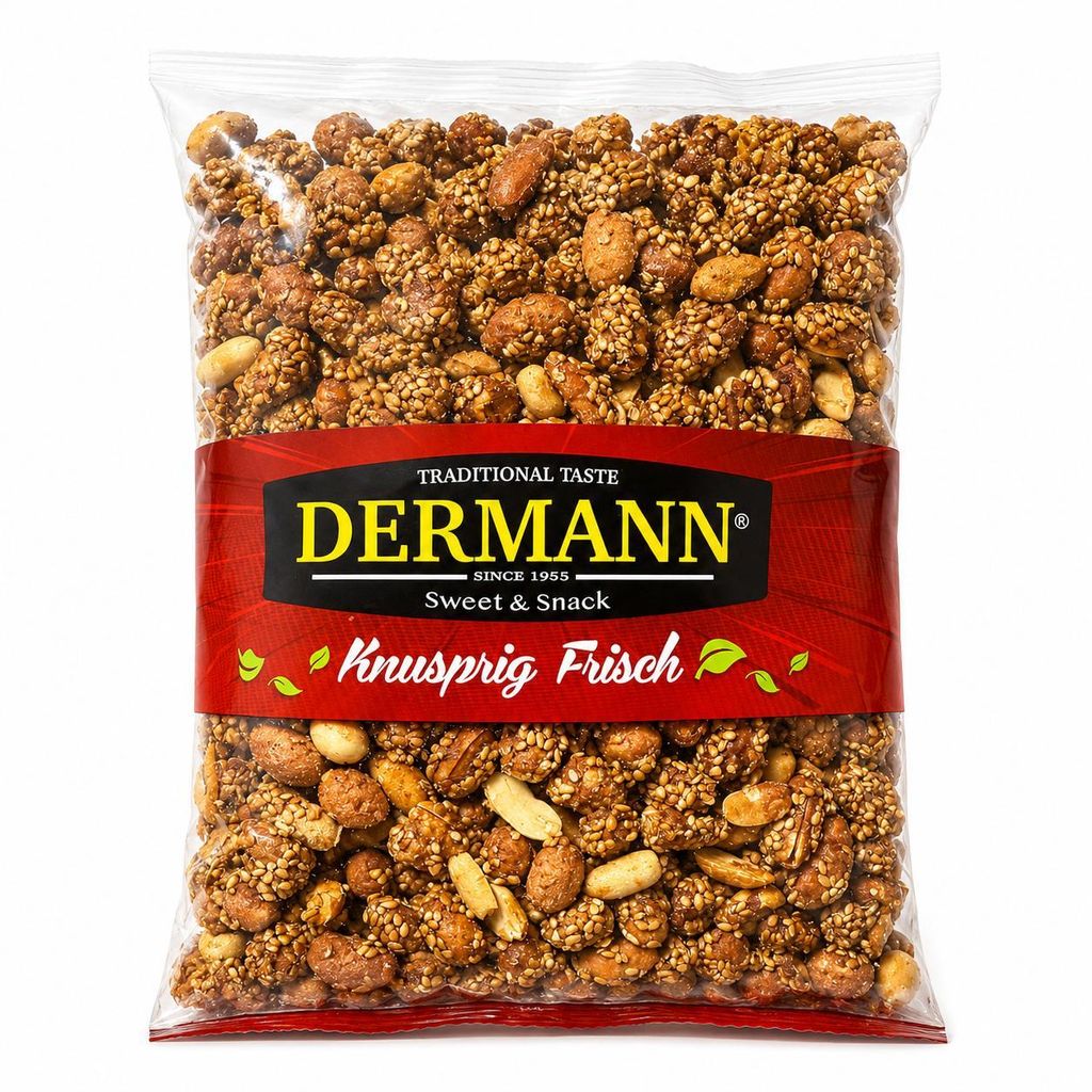 Geröstete Erdnüsse in Schale mit Zucker und Sesam 800 g Produktbild 