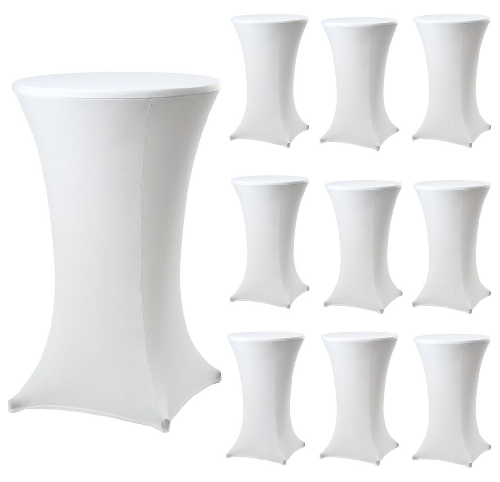 10x Stehtischhusse Stretch 70 cm weiß Tischdecke Husse Produktbild 