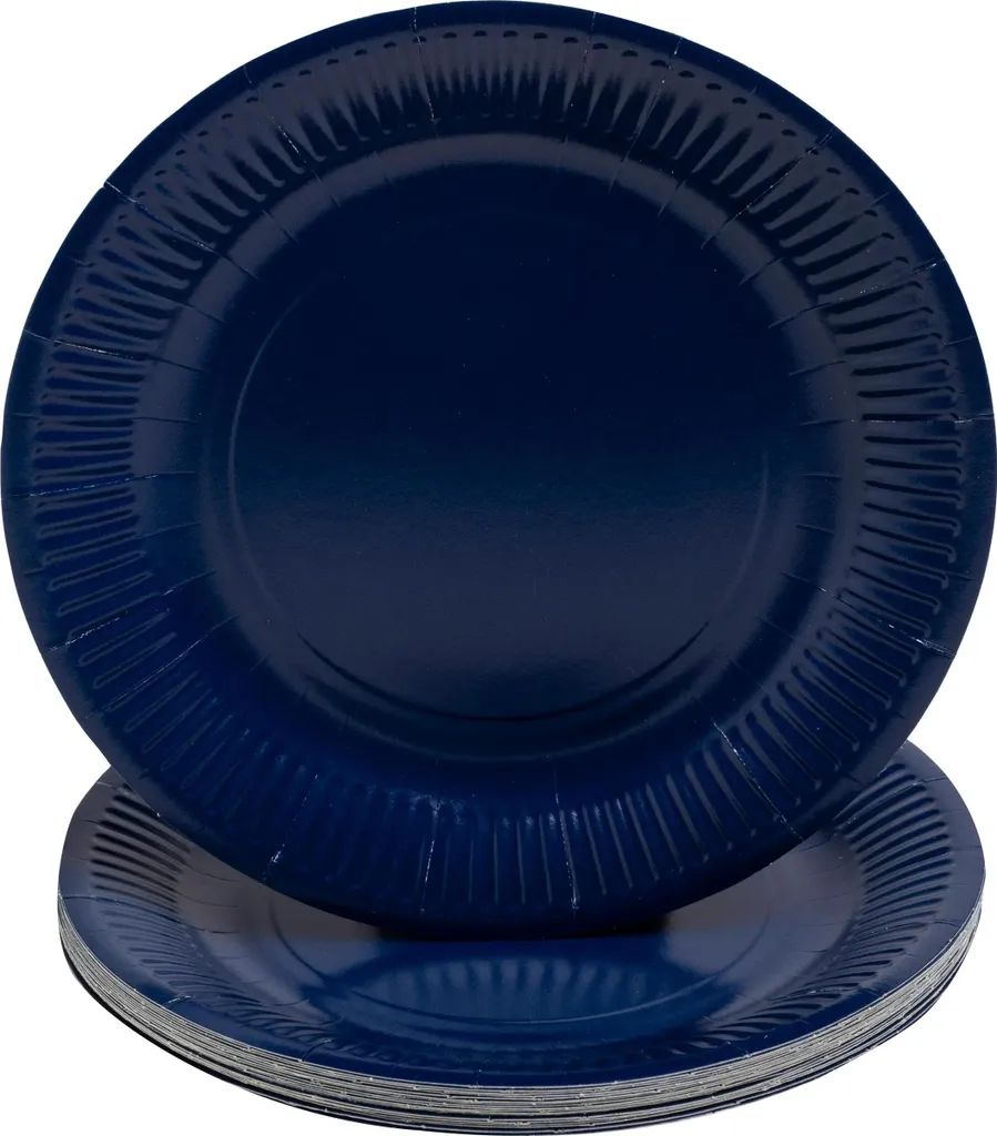 Pronappe 79212I : 20 Assiettes en Carton Rondes 23 cm Bleu Marine Chic