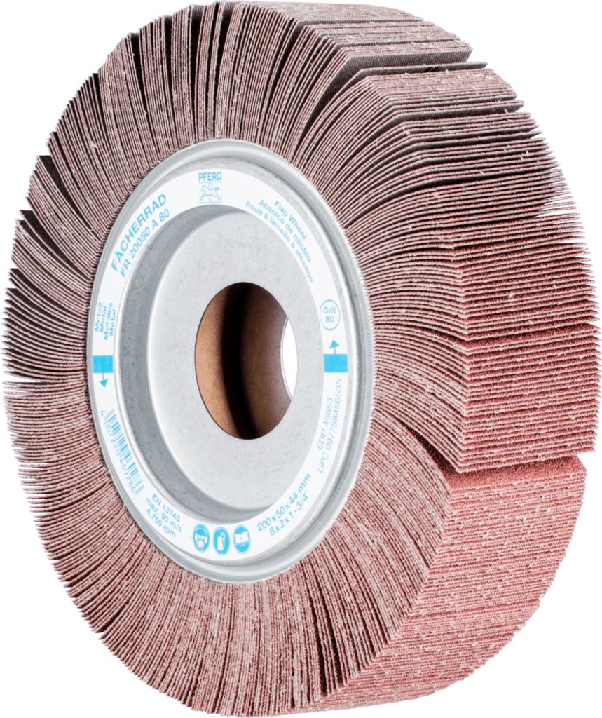 PFERD TOOLS Lamellenschleifrad FR Ø 200x50mm Bohrung Ø 44,0mm A80 für universelle Anwendung