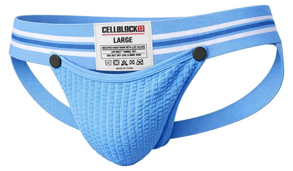 CELLBLOCK 13 - Herren Unterwäsche - Tight End 2 inch Snap Up Jockstrap Light Blue - 1x Größe XXL