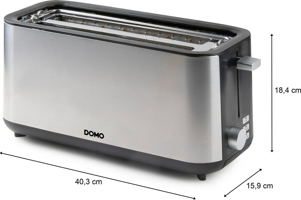 Tostapane a 2 fette, 1350w, acciaio inossidabile Domo Immagine del prodotto 