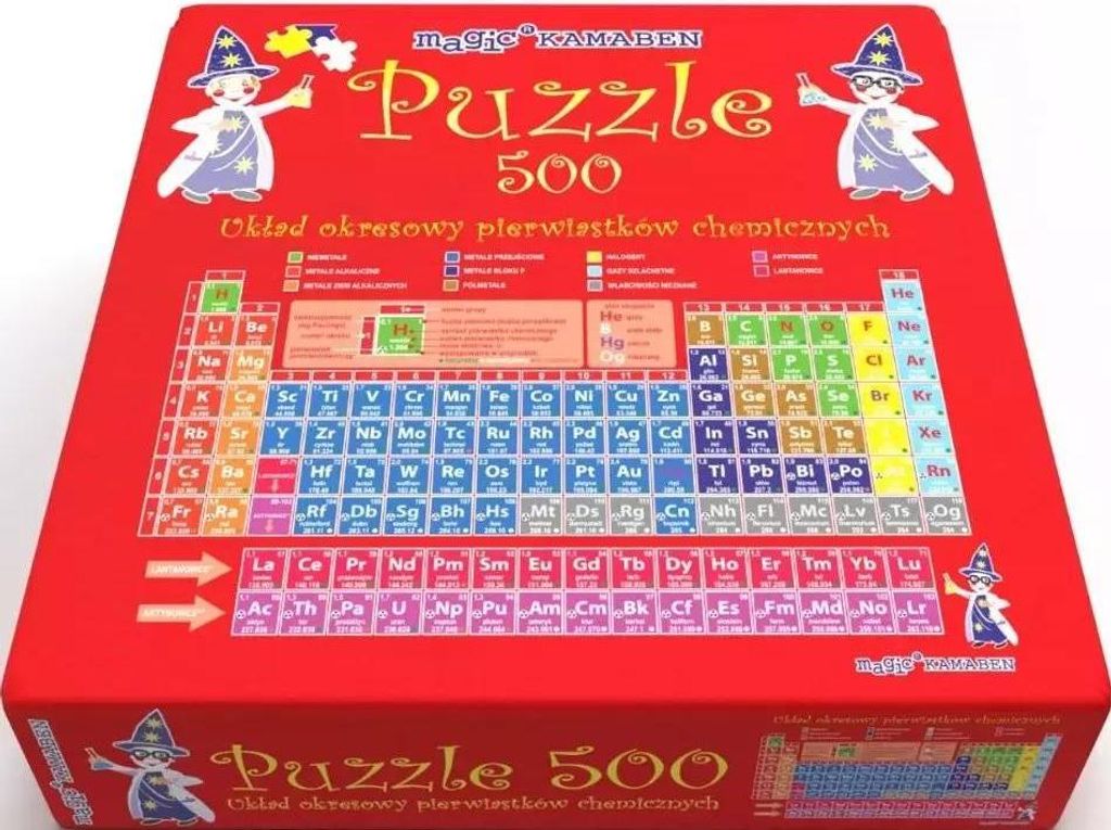 Puzzle 500 elementów. Układ okresowy pierwiastków