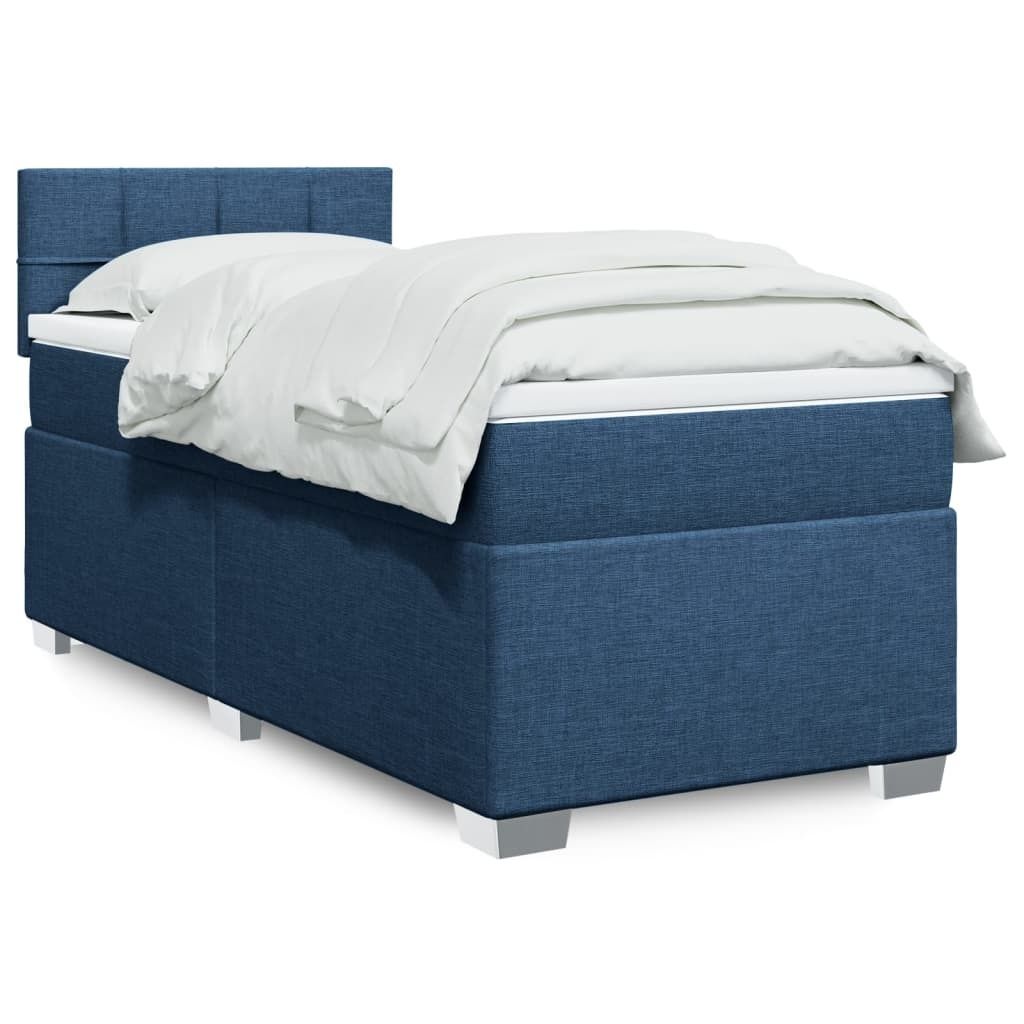 Maison Exclusive - Boxspringbett mit Matratze Blau 100x200 cm Stoff