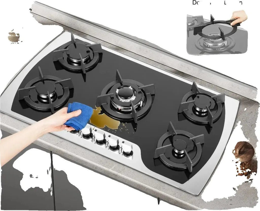 Cuisinière à gaz 90 cm inox 5 brûleurs scellés avec sécurité thermocouple