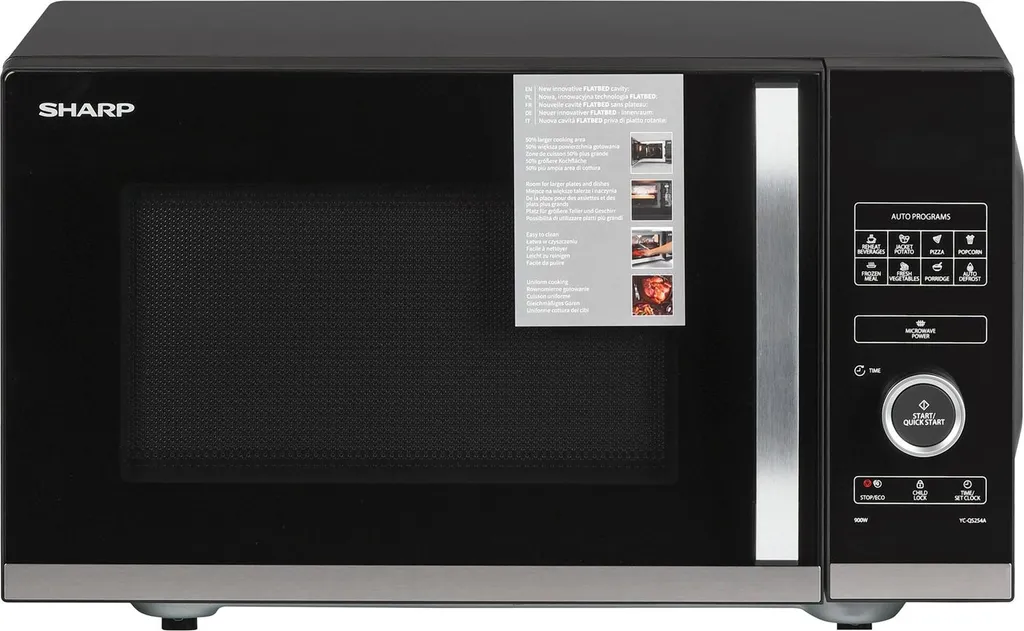 Micro-ondes Sharp YC-QS254AE-B noir solo 25L 900W de comptoir - 11