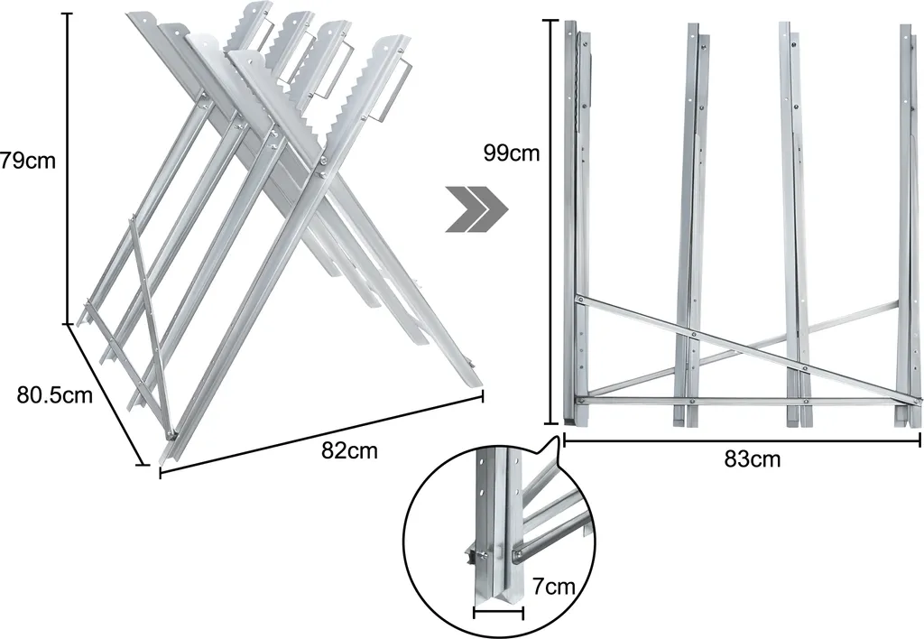 XINZI Chevalet de sciage pliable en métal robuste charge max 150kg - 2
