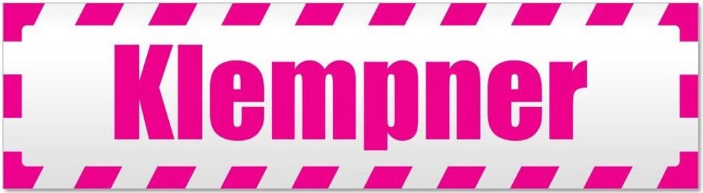 Kiwistar Klempner gestreift Magnetschild Schild magnetisch - 20cm Pink - Magnetfolie für Auto PKW Kfz