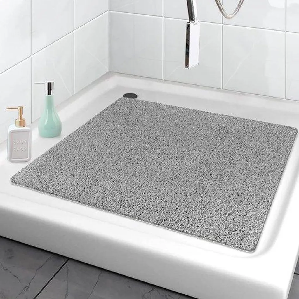 Tapis de bain carré 80x80 antidérapant en PVC traité anti-moisissure