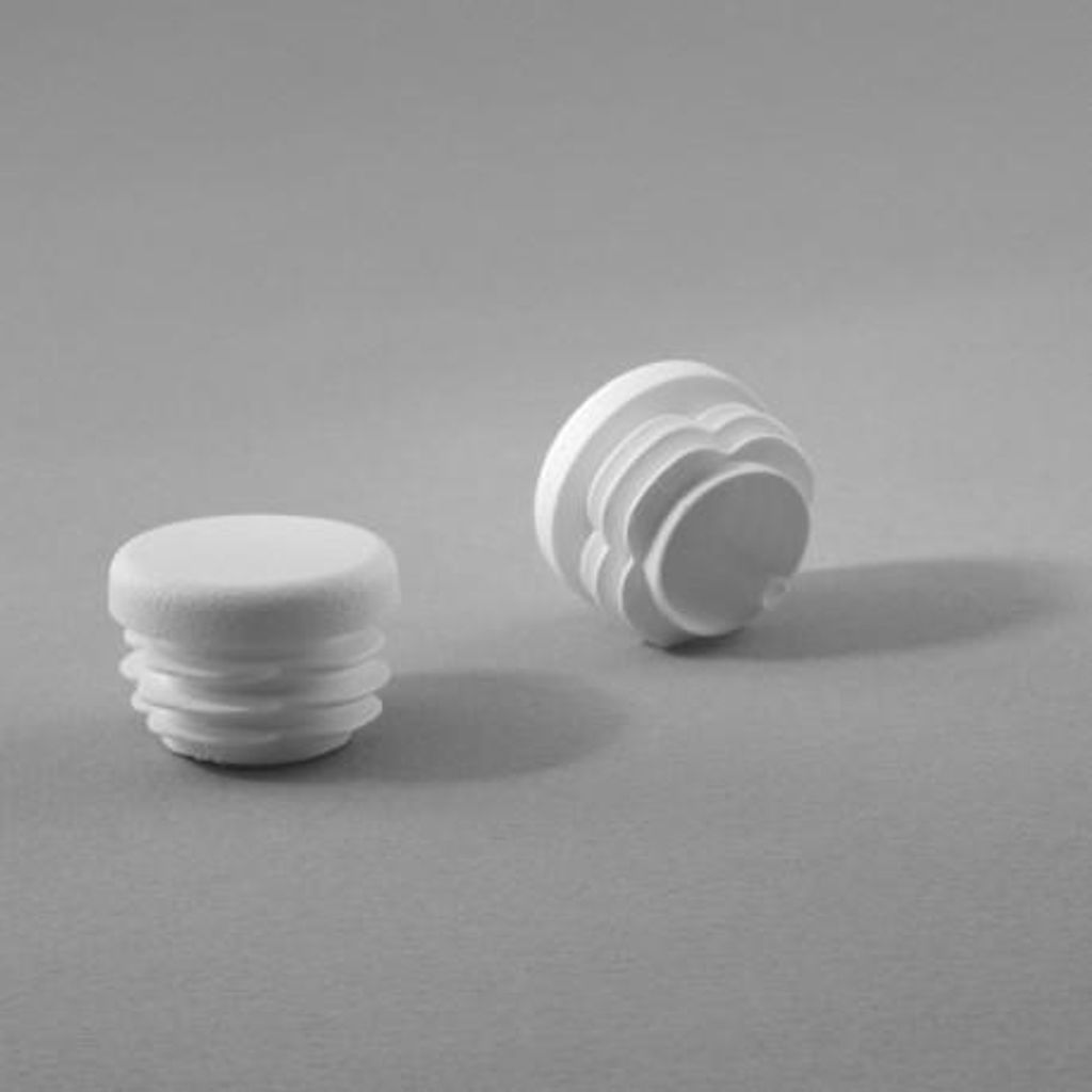 Ajile, 16 Stück, Runder Lamellenstopfen Ø 25 mm (Rohrwandstärke 1,0-3,0 mm), Weiß, EPR225x16