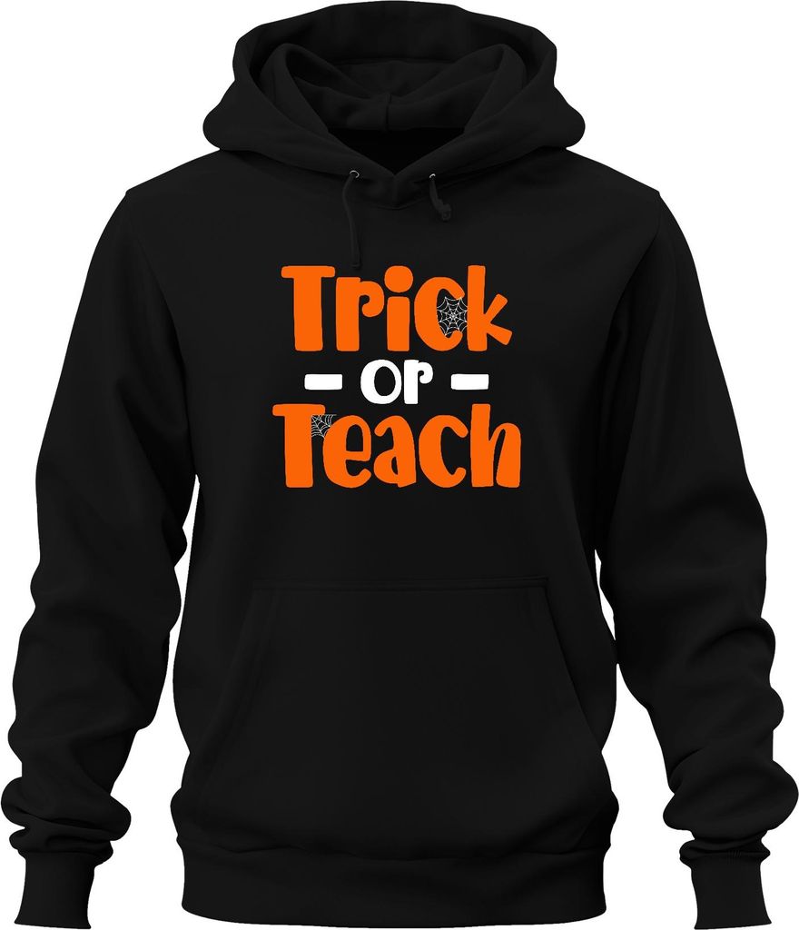 Trick or Teach Halloween Lehrer Geschenk Lustig Schule Unterricht Uni Hoodie Kapuzenpullover, Schwarz, L