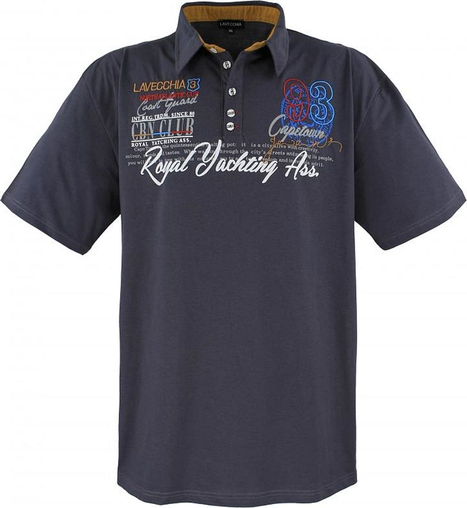 Übergrössen !!WOW !!Hippes Poloshirt Kurzarm LAVECCHIA Anthrazit 7XL
