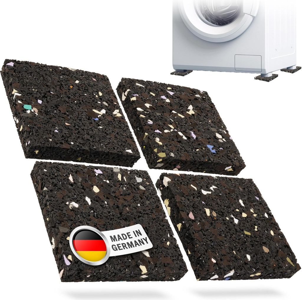 ECENCE Schwingungsdämpfer-Pads als Waschmaschinen Unterlage 4er Set Vibrations-Dämpfer Trockner -
