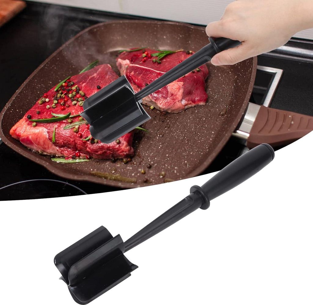 Multifunktionaler Fleischschneider - Hitzebeständiger Antihaft-Stamper und Fleischzerkleinerer für Hackfleisch und Kartoffeln (Schwarz)