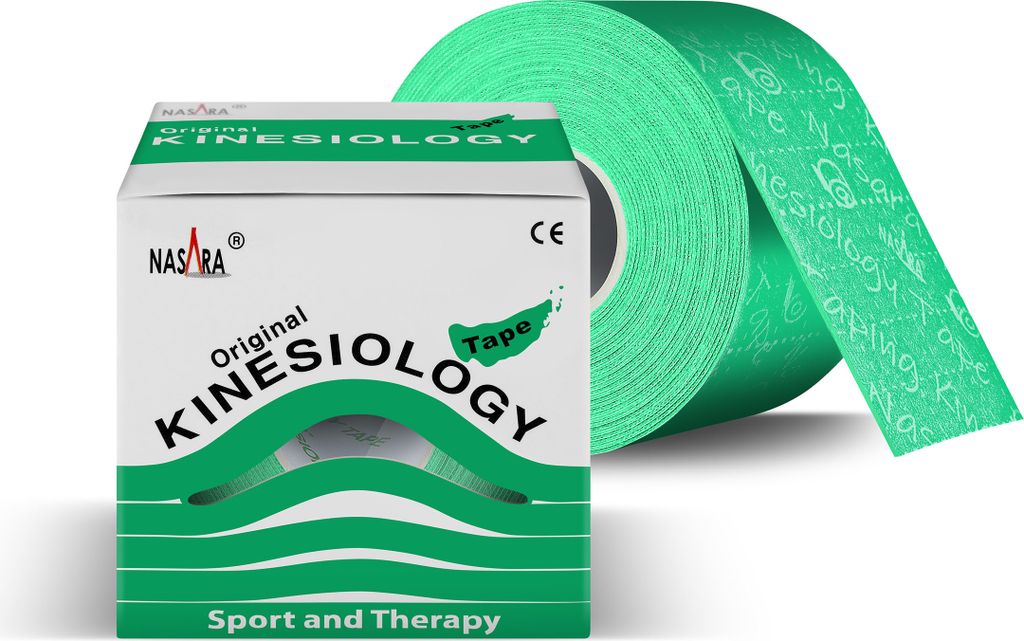 NASARA - Kinesiologie Tape - 5 m x 50 mm - Grün