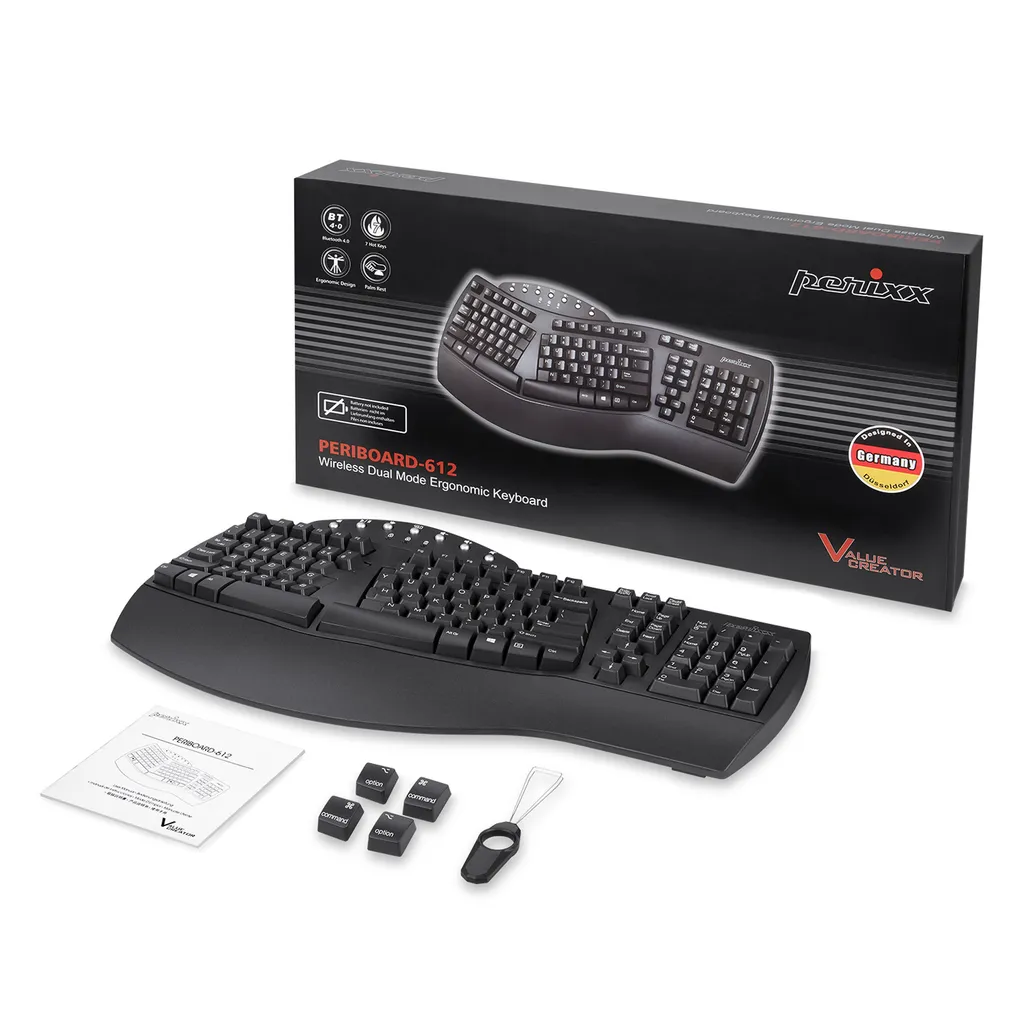 Clavier Bluetooth Perixx PERIBOARD-612BDE Ergonomique Noir (11353) - 2