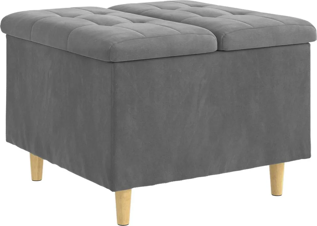 Pouf Velluto Grigio Scuro vidaXL 60x60 | Trend Arredamento 2026