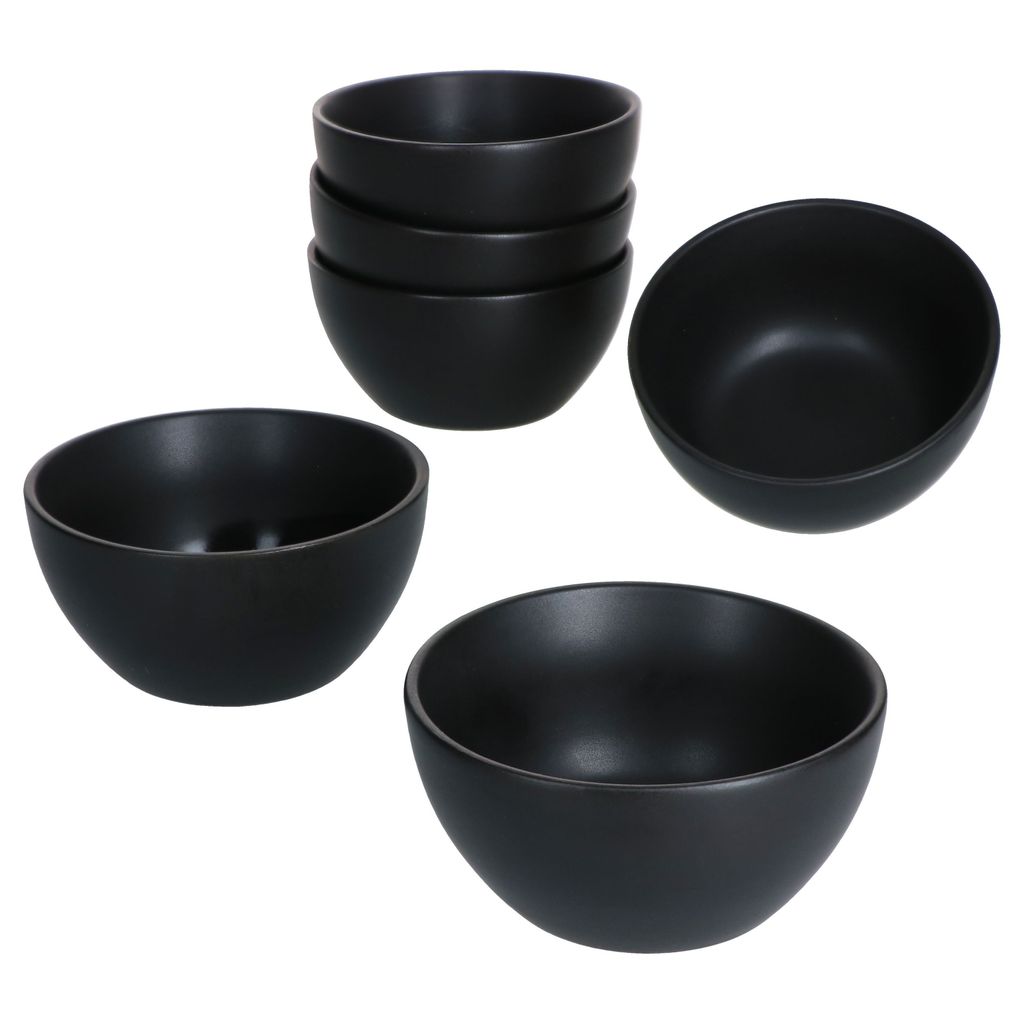 6x London Lampart Nero Kattegat Snack- & Dip-Schälchen 150ml Ø10cm schwarz Bowl