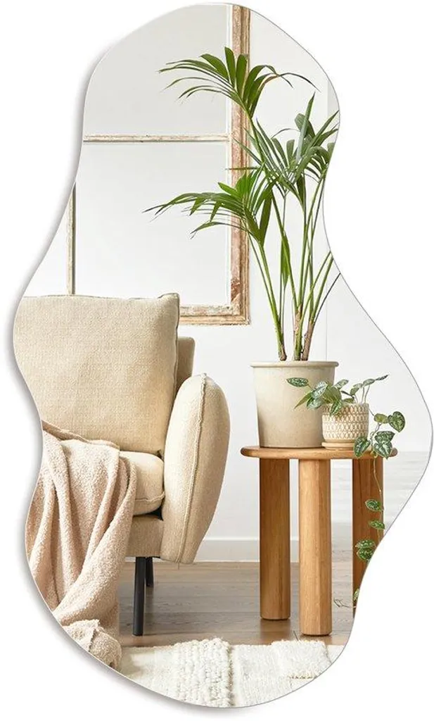 Miroir mural asymétrique 71x43 cm : la solution déco pour murs ternes