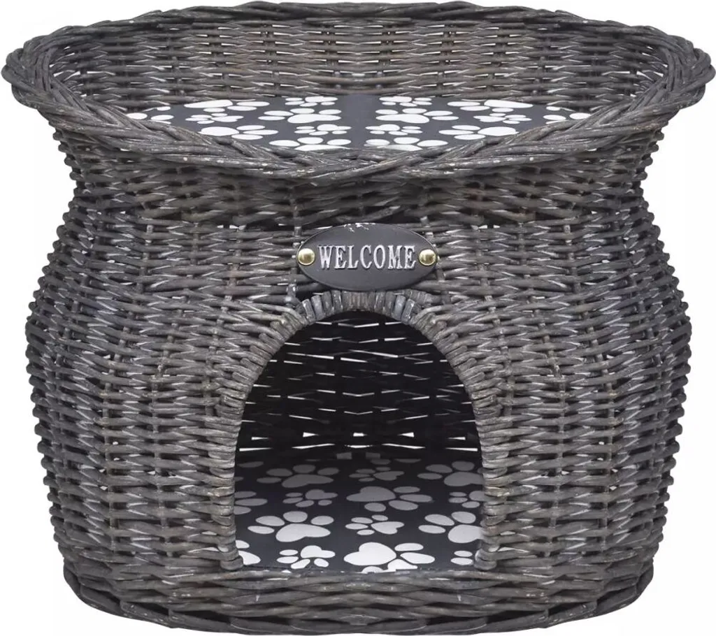 vidaXL Caverna per Gatti in Salice Naturale con Cuscino Morbido - Shop