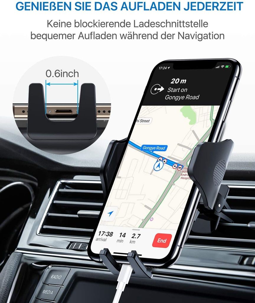 Držák mobilního telefonu do auta Držák do ventilace a Obrázek produktu 4