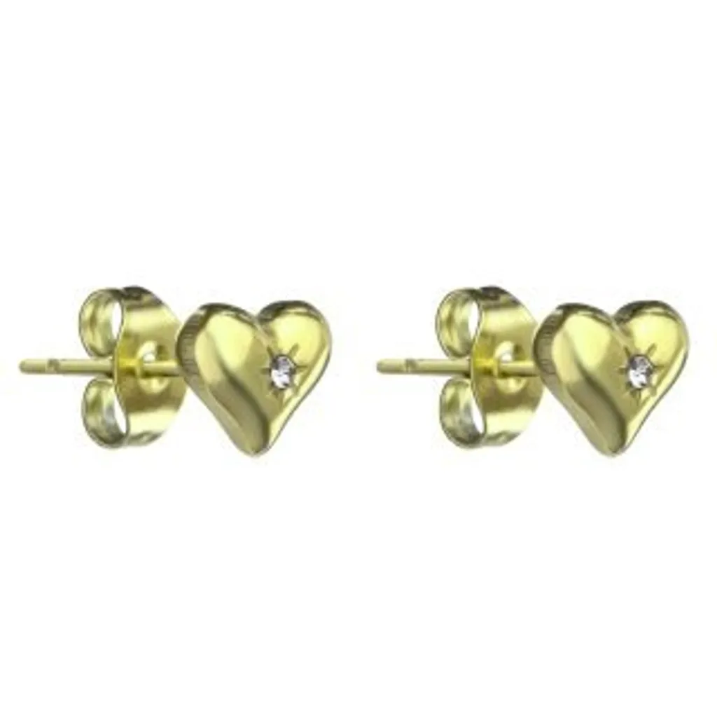 Boucles d'oreilles cœur plaquées or pour mariage et soirées chic