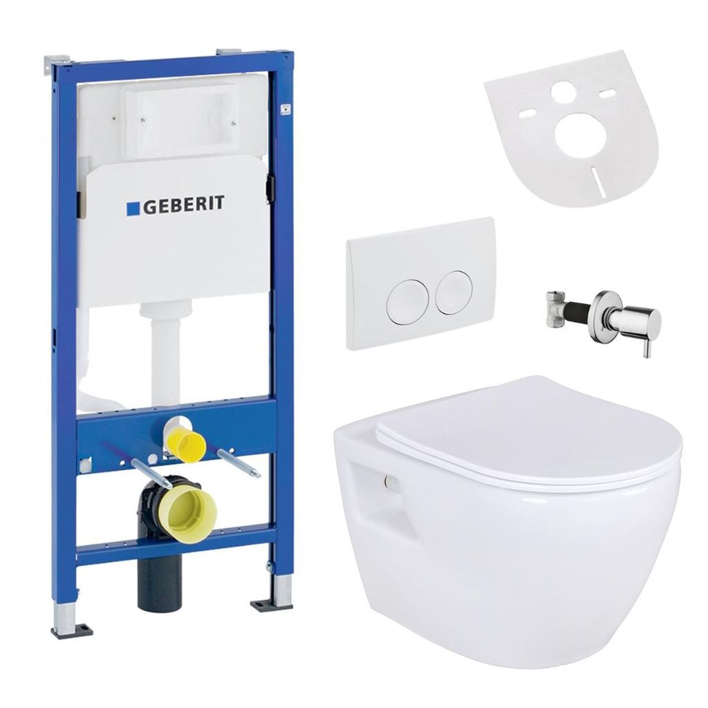 Hänge Dusch Wand WC Taharet Toilette Absperrventil passend für Geberit UP100 Vorwandelement