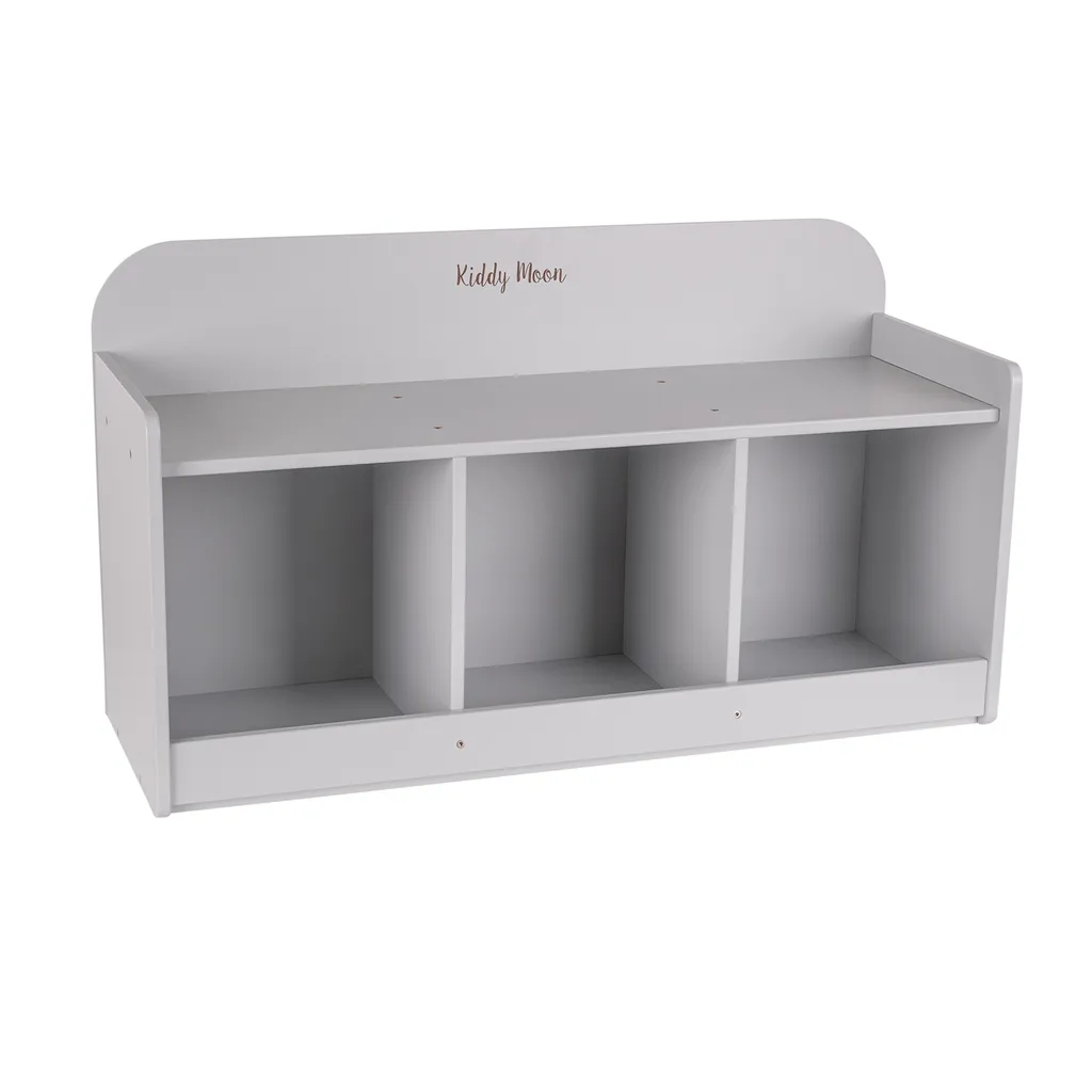 Banc de Rangement Gris pour Chambre Enfant - Siège et Coffre de Jeu