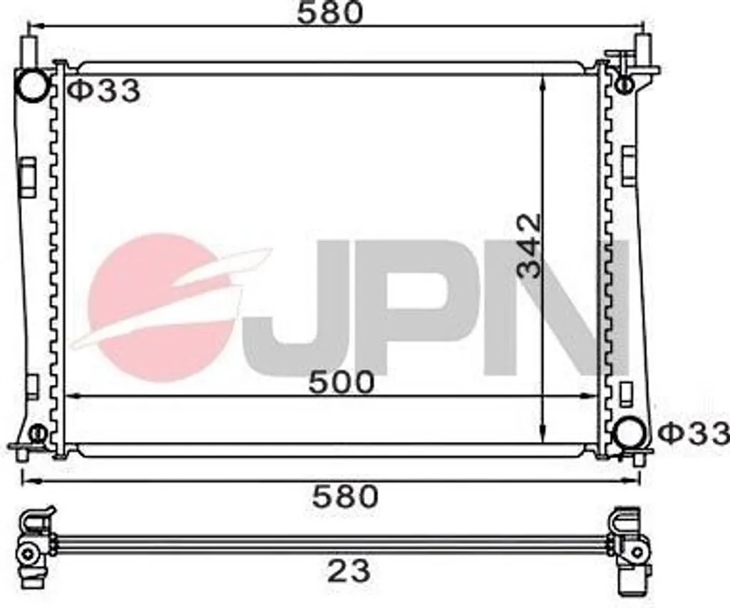Radiateur de refroidissement moteur pour Fiesta 5 et Fusion OE 1141490